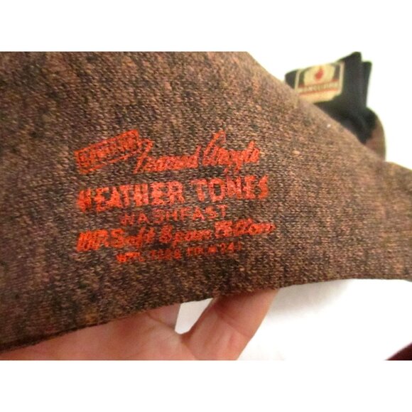 Vintage Monclare Mens Socks Hose Feather Tones Socks With Geometric Pattern - Picture 6 of 7
